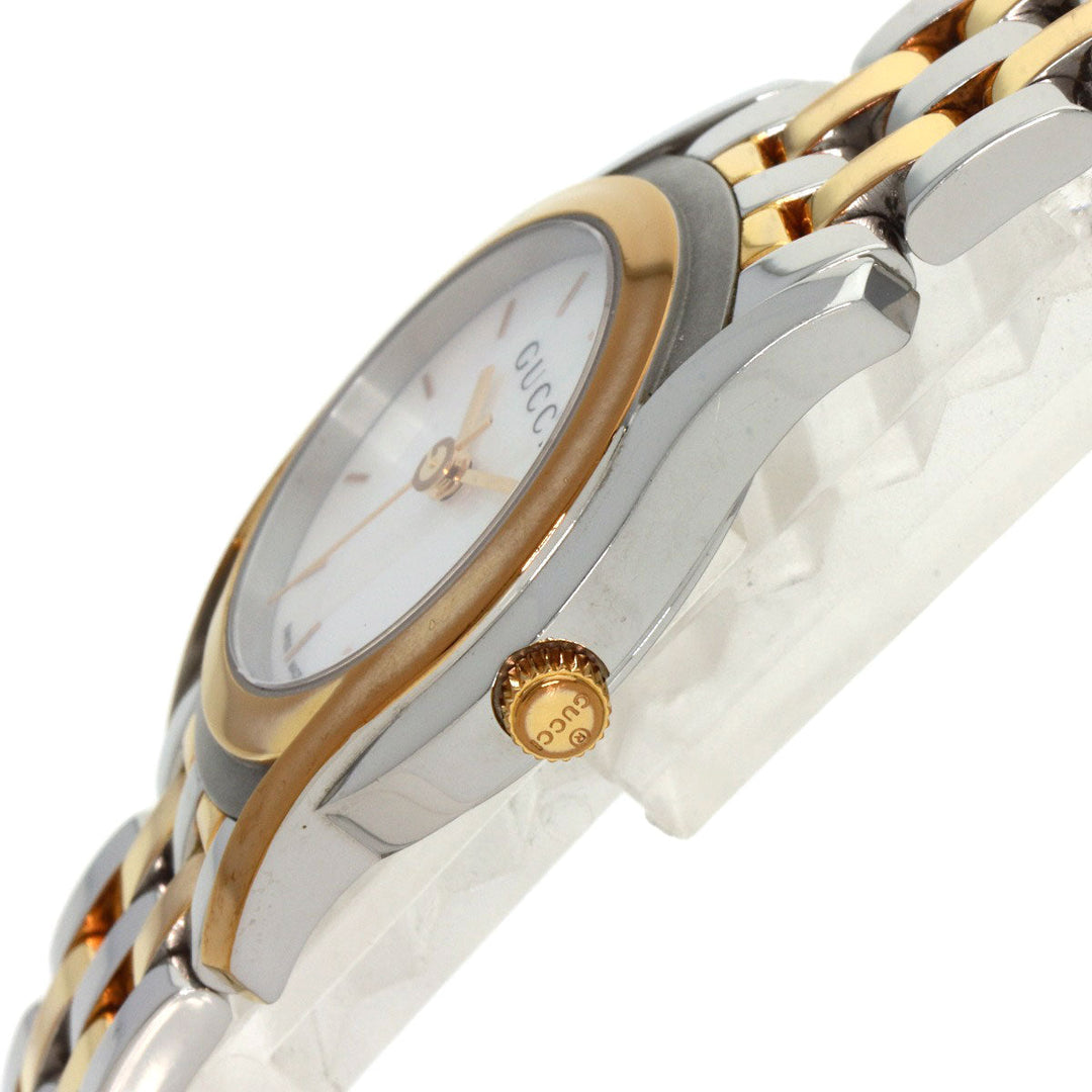 GUCCI Watches Quartz 5500L Stainless Steel , SSxGP gold Round face White shell dial Women Used Authentic