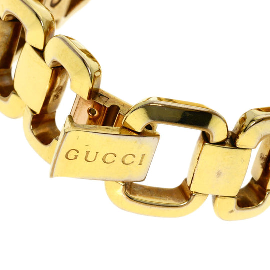 GUCCI Watches Quartz 125.5 Gold Plated , Gold Plated gold G Collection 3P Diamond Square black dial Women Used Authentic