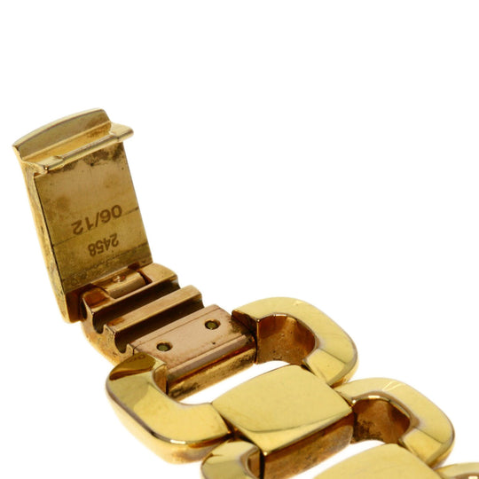 GUCCI Watches Quartz 125.5 Gold Plated , Gold Plated gold G Collection 3P Diamond Square black dial Women Used Authentic