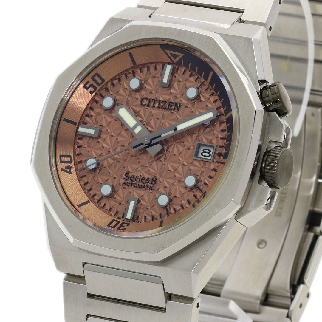 CITIZEN Watches Mechanical Automatic NB6066-51W Stainless Steel , Stainless Steel Silver Series 8 Mechanical Limited to 1700 pieces worldwide Copper Pink dial mens Used Authentic