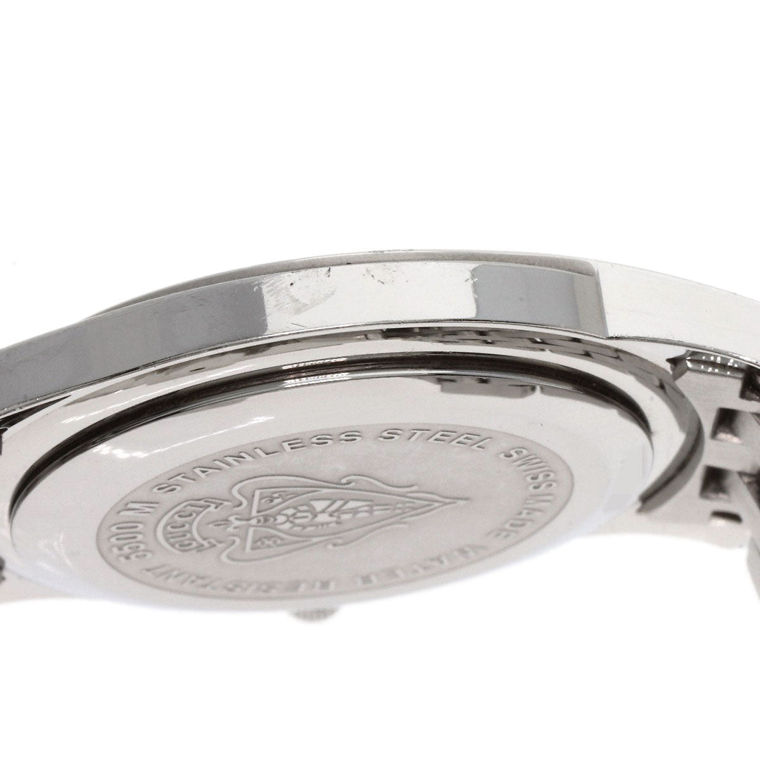 GUCCI Watches Quartz 5500M Stainless Steel , Stainless Steel Silver Round face black dial mens Used Authentic