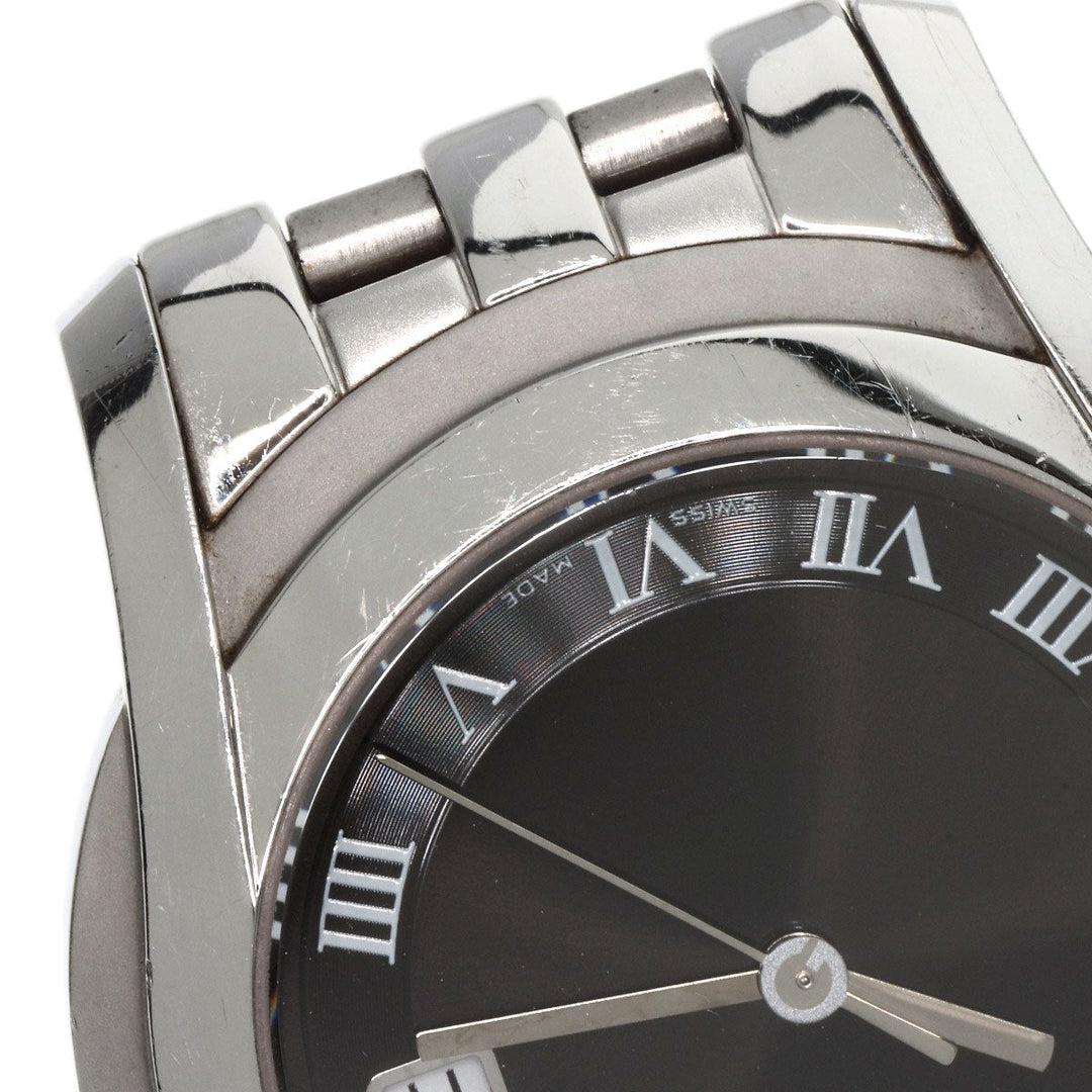 GUCCI Watches Quartz 5500M Stainless Steel , Stainless Steel Silver Round face black dial mens Used Authentic