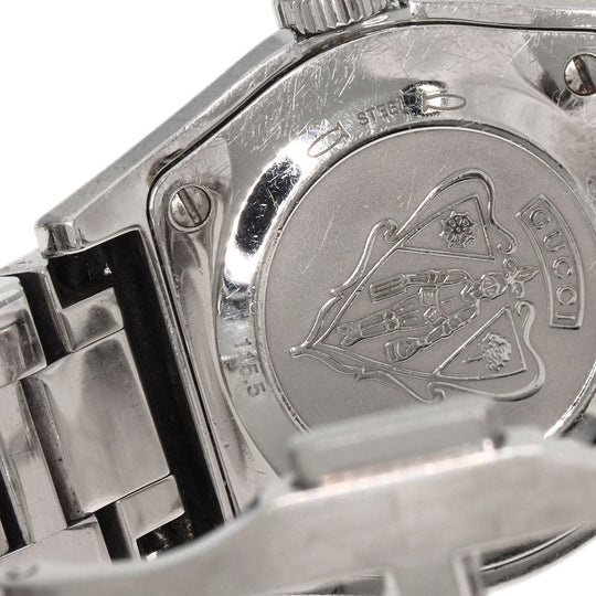 GUCCI Watches Quartz 115.5 Stainless Steel , Stainless Steel Silver Pantheon black dial Women Used Authentic