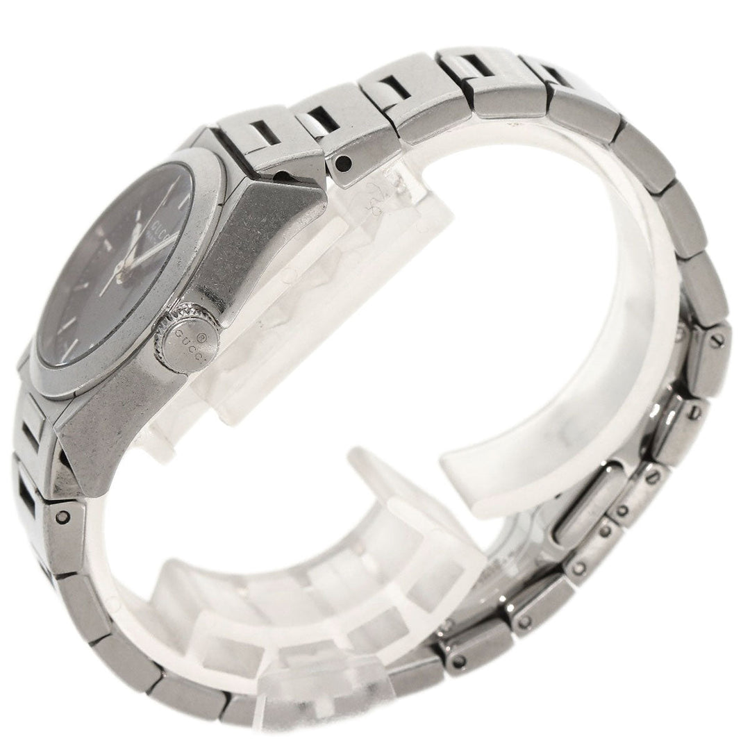 GUCCI Watches Quartz 115.5 Stainless Steel , Stainless Steel Silver Pantheon black dial Women Used Authentic