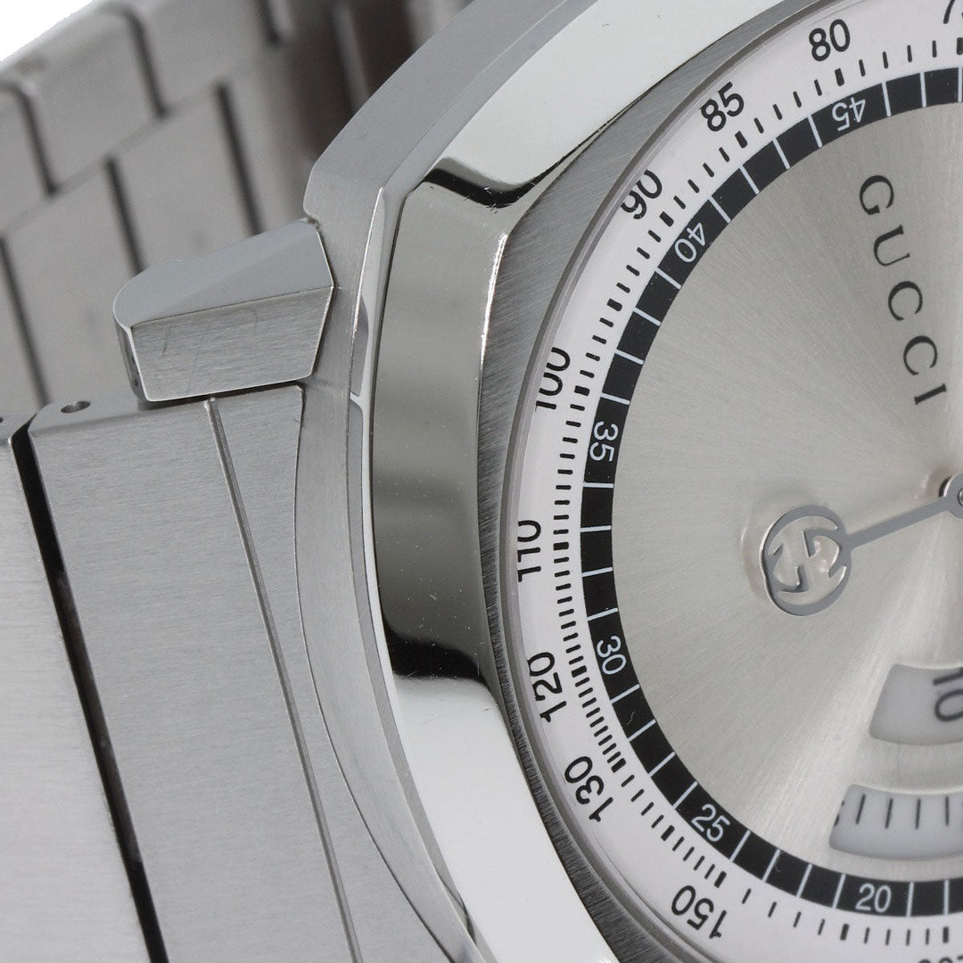 GUCCI Watches Quartz YA157302 Stainless Steel , Stainless Steel Silver Grip Chronograph Silver dial mens Used Authentic