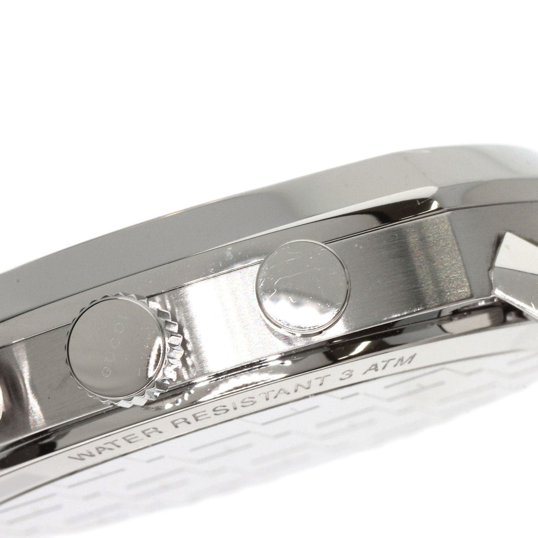 GUCCI Watches Quartz YA157302 Stainless Steel , Stainless Steel Silver Grip Chronograph Silver dial mens Used Authentic