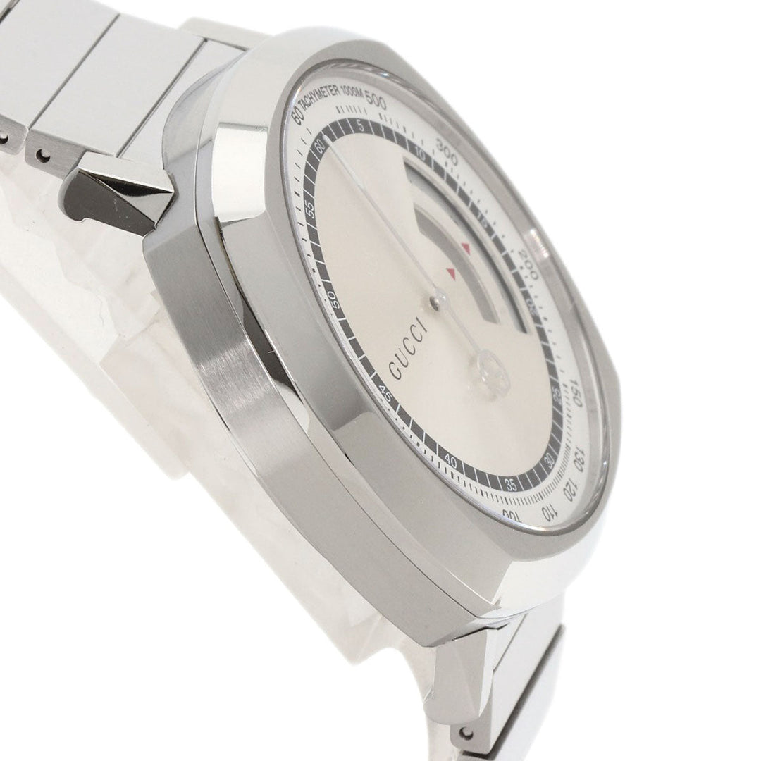 GUCCI Watches Quartz YA157302 Stainless Steel , Stainless Steel Silver Grip Chronograph Silver dial mens Used Authentic