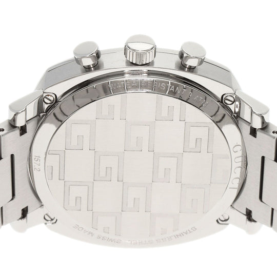 GUCCI Watches Quartz YA157302 Stainless Steel , Stainless Steel Silver Grip Chronograph Silver dial mens Used Authentic