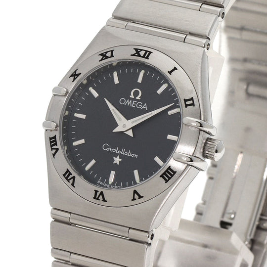 OMEGA Watches Quartz 1572.40 Stainless Steel , Stainless Steel Silver Constellation black dial Women Used Authentic