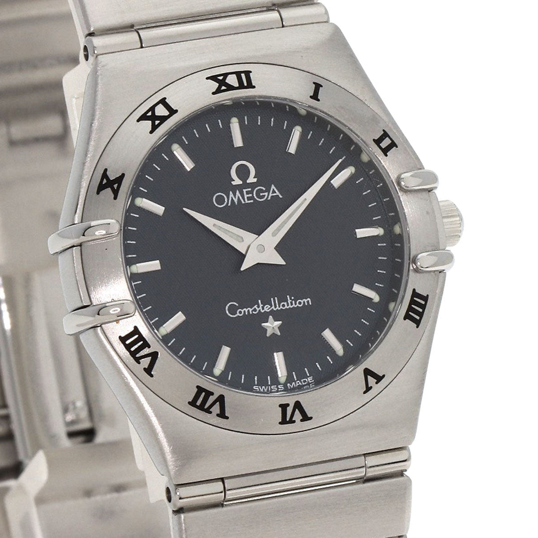 OMEGA Watches Quartz 1572.40 Stainless Steel , Stainless Steel Silver Constellation black dial Women Used Authentic