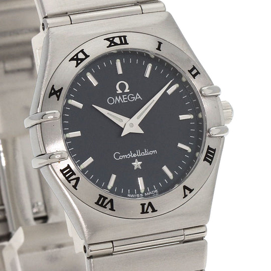 OMEGA Watches Quartz 1572.40 Stainless Steel , Stainless Steel Silver Constellation black dial Women Used Authentic