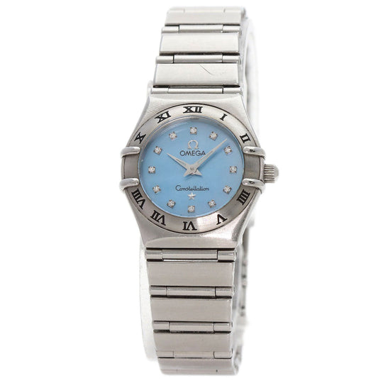 OMEGA Watches Quartz 1562.85 Stainless Steel , Stainless Steel Silver Constellation Blue shell dial Women Used Authentic