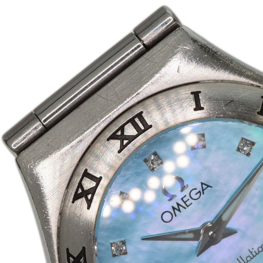 OMEGA Watches Quartz 1562.85 Stainless Steel , Stainless Steel Silver Constellation Blue shell dial Women Used Authentic