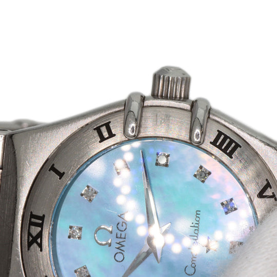 OMEGA Watches Quartz 1562.85 Stainless Steel , Stainless Steel Silver Constellation Blue shell dial Women Used Authentic