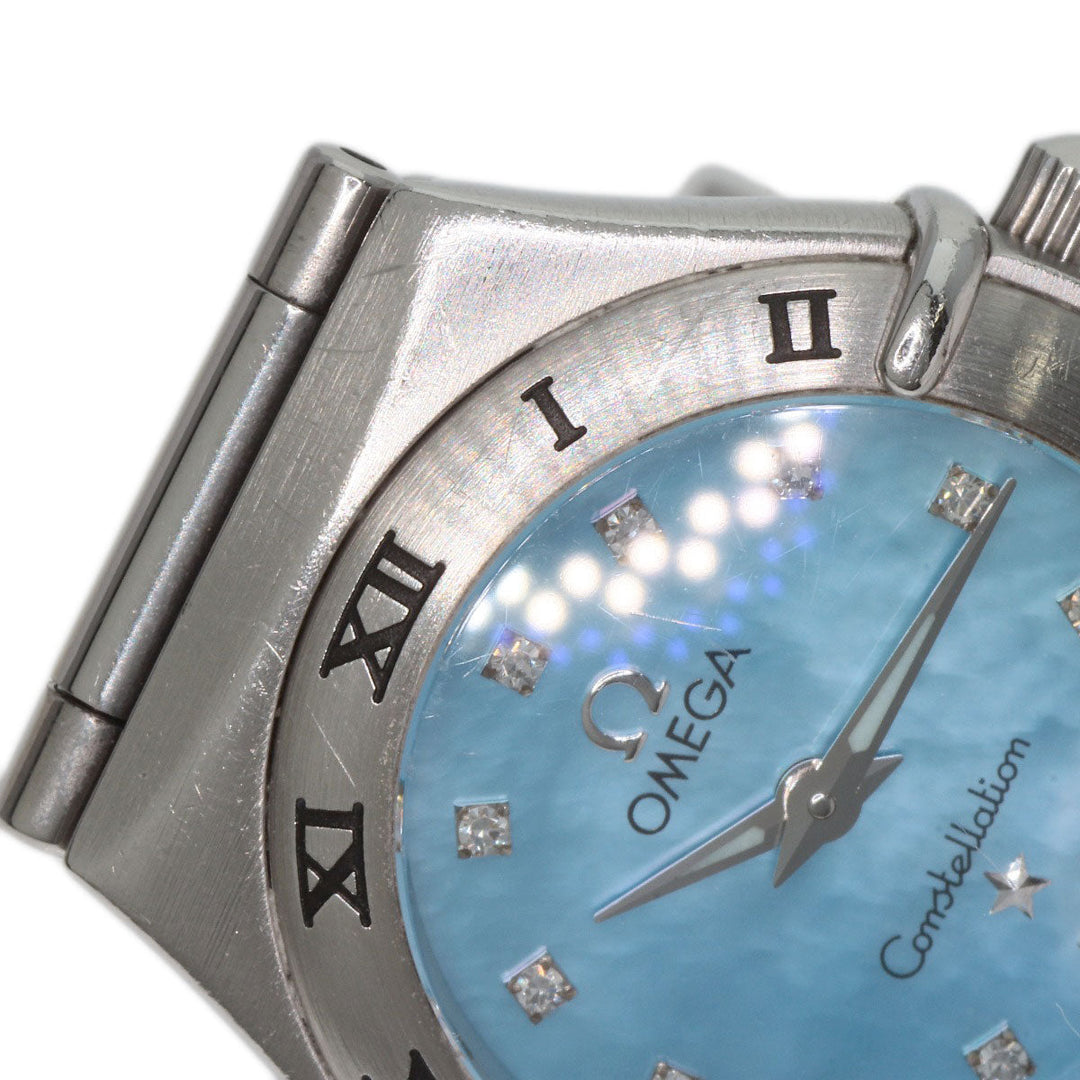 OMEGA Watches Quartz 1562.85 Stainless Steel , Stainless Steel Silver Constellation Blue shell dial Women Used Authentic