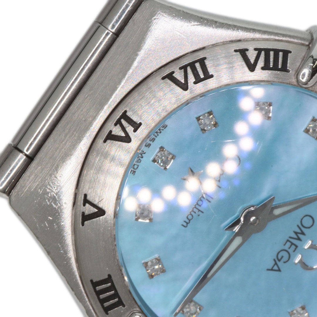 OMEGA Watches Quartz 1562.85 Stainless Steel , Stainless Steel Silver Constellation Blue shell dial Women Used Authentic