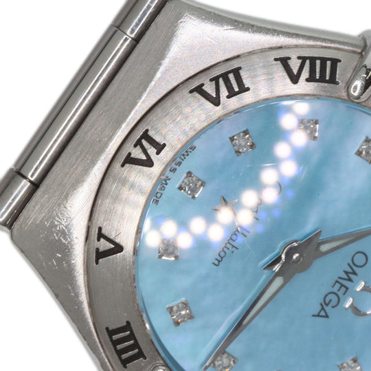 OMEGA Watches Quartz 1562.85 Stainless Steel , Stainless Steel Silver Constellation Blue shell dial Women Used Authentic