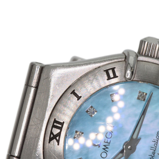 OMEGA Watches Quartz 1562.85 Stainless Steel , Stainless Steel Silver Constellation Blue shell dial Women Used Authentic