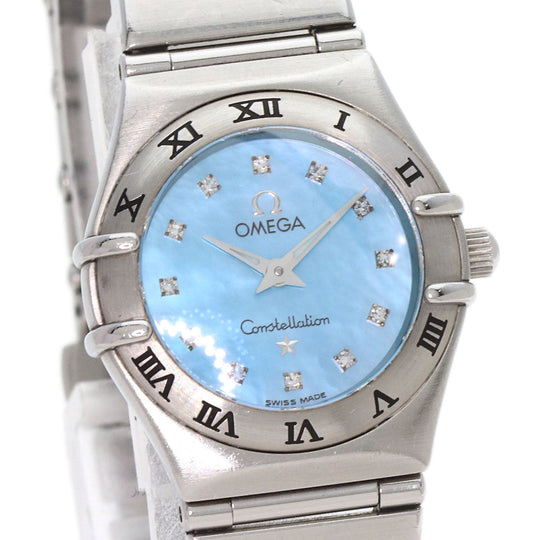 OMEGA Watches Quartz 1562.85 Stainless Steel , Stainless Steel Silver Constellation Blue shell dial Women Used Authentic