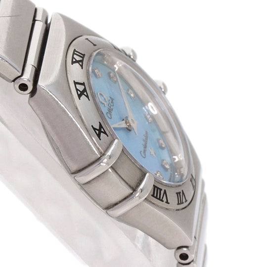 OMEGA Watches Quartz 1562.85 Stainless Steel , Stainless Steel Silver Constellation Blue shell dial Women Used Authentic