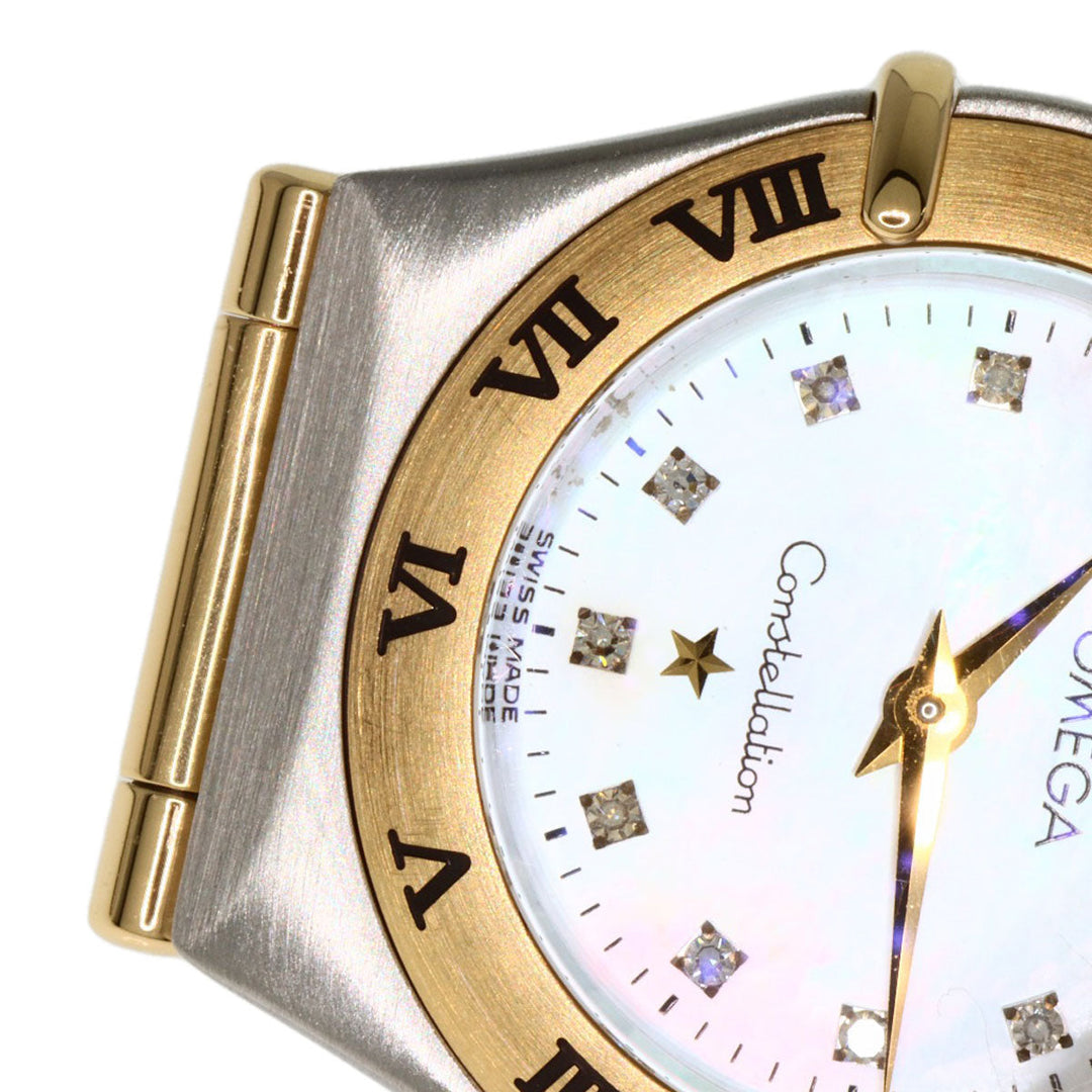 OMEGA Watches Quartz 1262.75.00 Stainless Steel , SSxK18YG gold Constellation diamond White shell dial Women Used Authentic