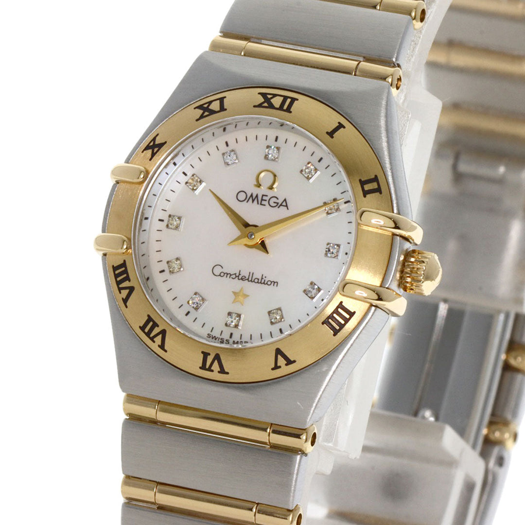 OMEGA Watches Quartz 1262.75.00 Stainless Steel , SSxK18YG gold Constellation diamond White shell dial Women Used Authentic