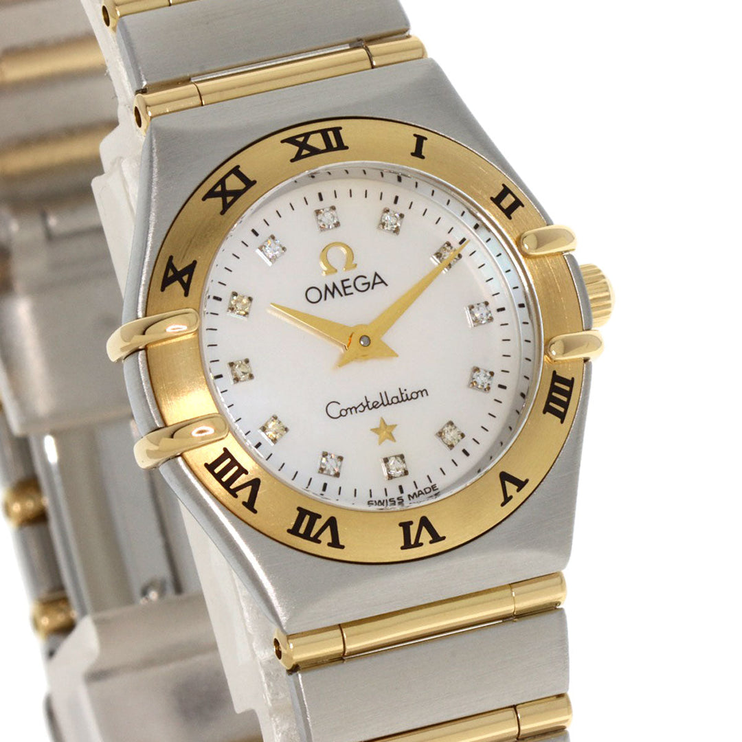 OMEGA Watches Quartz 1262.75.00 Stainless Steel , SSxK18YG gold Constellation diamond White shell dial Women Used Authentic