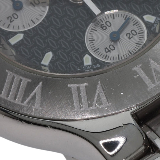 CARTIER Watches Quartz W10172T2 Stainless Steel , Stainless Steel Silver CHRONOSCAPH DATE black dial mens Used Authentic