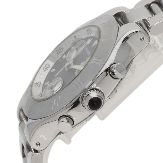 CARTIER Watches Quartz W10172T2 Stainless Steel , Stainless Steel Silver CHRONOSCAPH DATE black dial mens Used Authentic