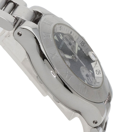 CARTIER Watches Quartz W10172T2 Stainless Steel , Stainless Steel Silver CHRONOSCAPH DATE black dial mens Used Authentic