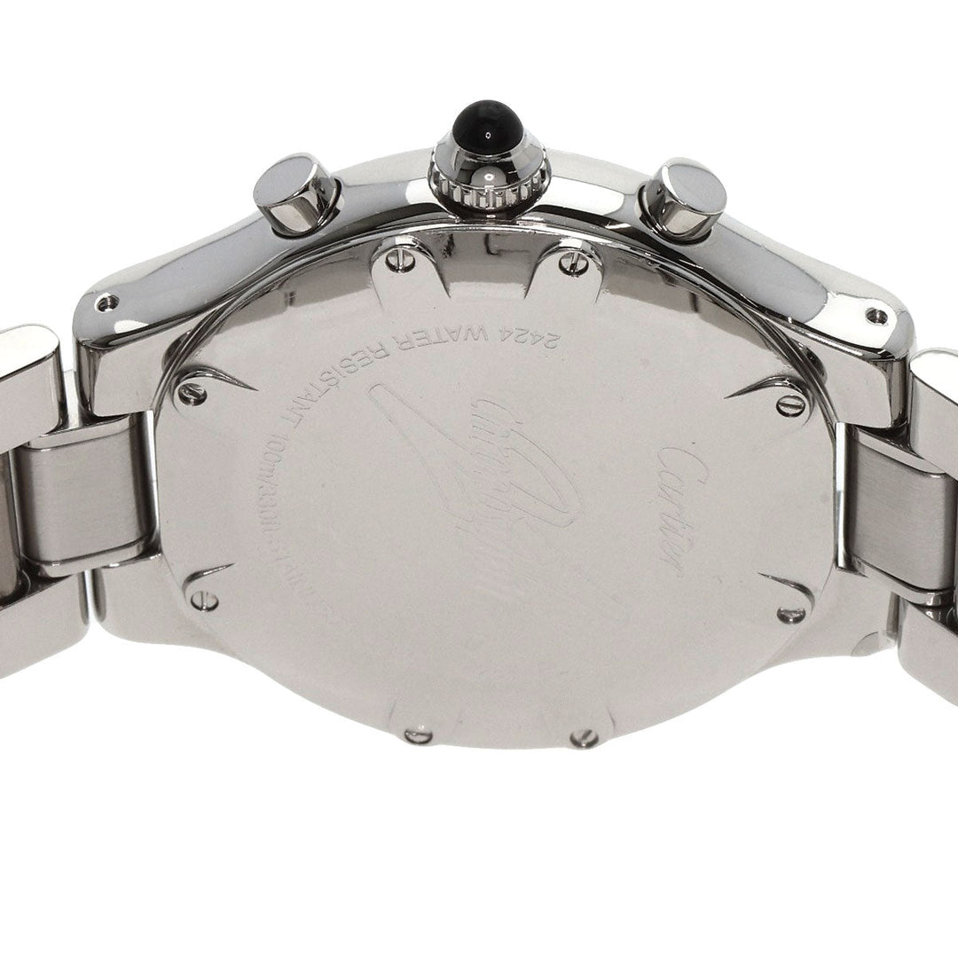 CARTIER Watches Quartz W10172T2 Stainless Steel , Stainless Steel Silver CHRONOSCAPH DATE black dial mens Used Authentic