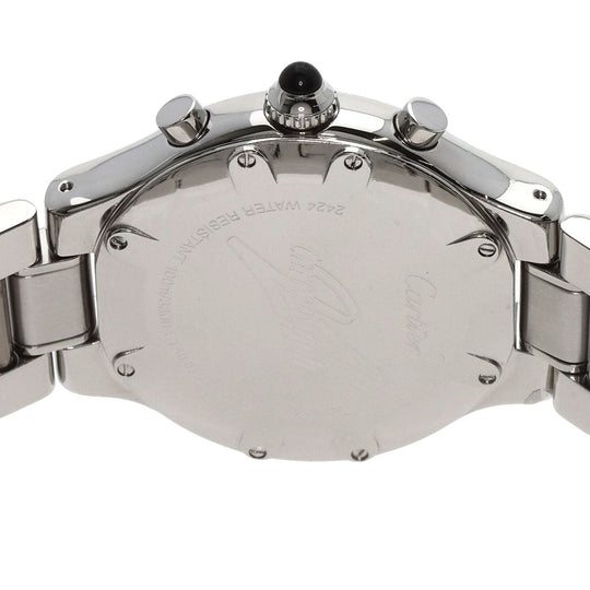 CARTIER Watches Quartz W10172T2 Stainless Steel , Stainless Steel Silver CHRONOSCAPH DATE black dial mens Used Authentic