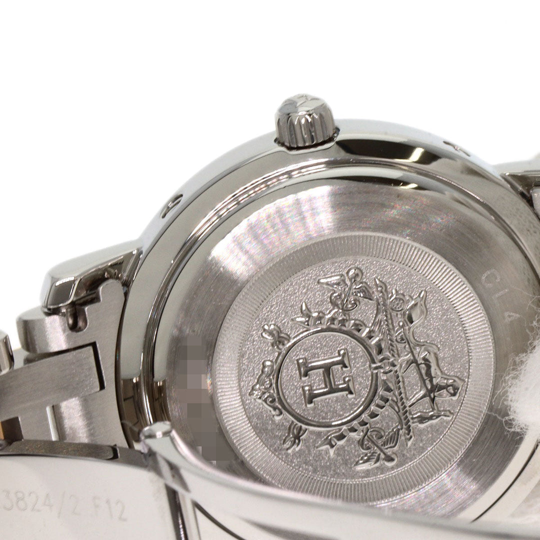 HERMES Watches Quartz CL4.221 Stainless Steel , SSxPGP gold Clipper Nacre New Buckle Pink shell dial Women Used Authentic