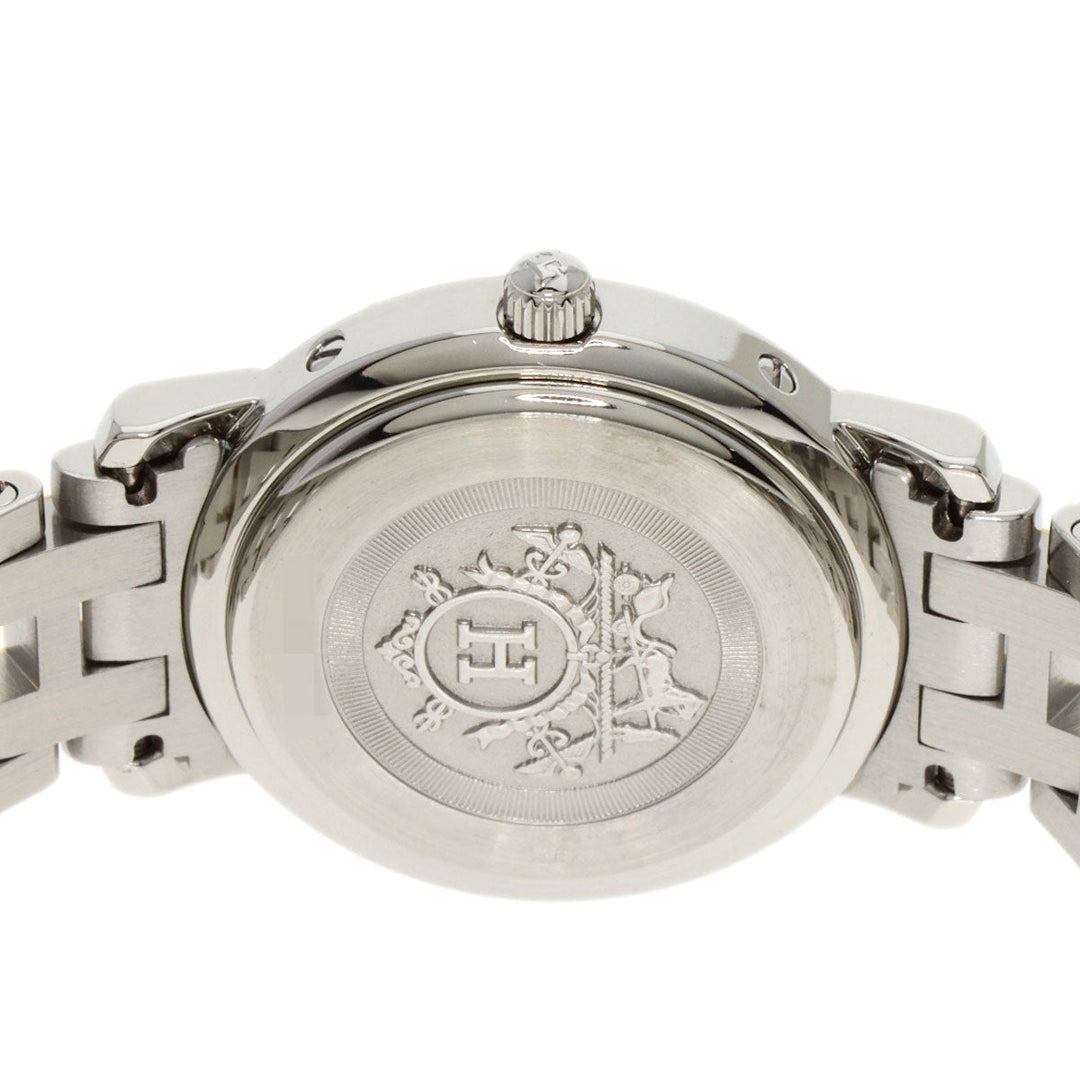 HERMES Watches Quartz CL4.221 Stainless Steel , SSxPGP gold Clipper Nacre New Buckle Pink shell dial Women Used Authentic