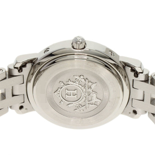 HERMES Watches Quartz CL4.221 Stainless Steel , SSxPGP gold Clipper Nacre New Buckle Pink shell dial Women Used Authentic