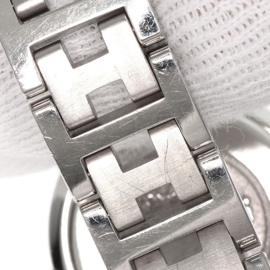 HERMES Watches Quartz CL4.210 Stainless Steel , Stainless Steel Silver Clipper new buckle white dial Women Used Authentic