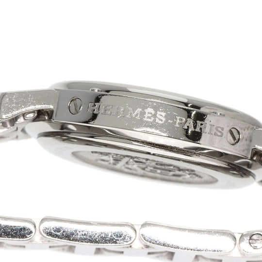 HERMES Watches Quartz CL4.210 Stainless Steel , Stainless Steel Silver Clipper new buckle white dial Women Used Authentic