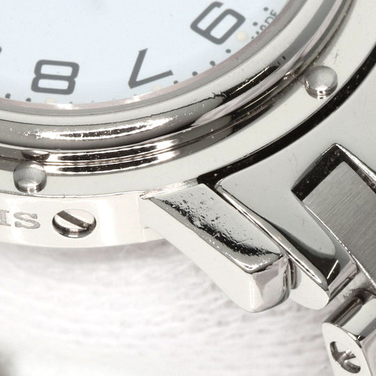 HERMES Watches Quartz CL4.210 Stainless Steel , Stainless Steel Silver Clipper new buckle white dial Women Used Authentic