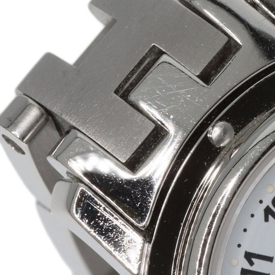 HERMES Watches Quartz CL4.210 Stainless Steel , Stainless Steel Silver Clipper new buckle white dial Women Used Authentic