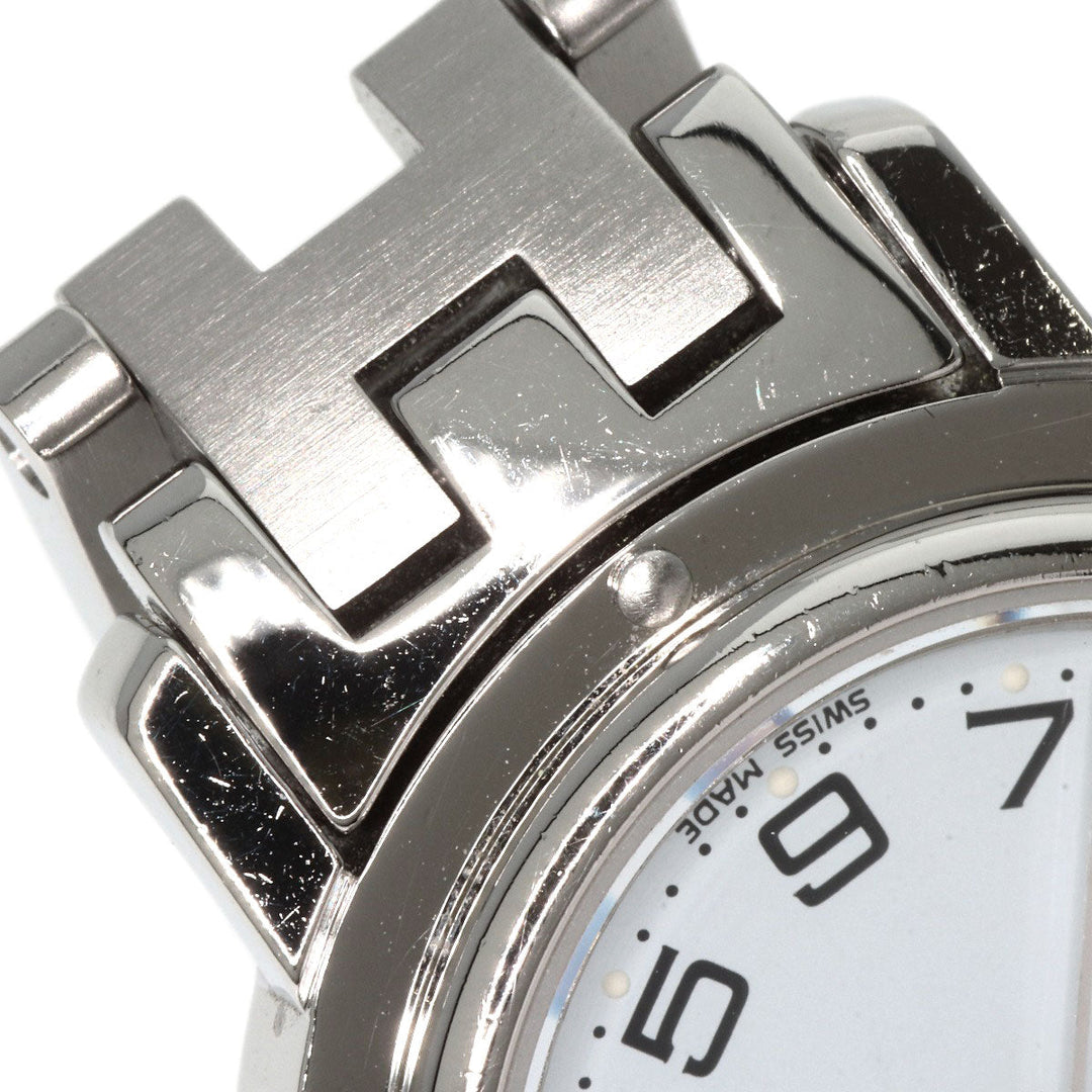 HERMES Watches Quartz CL4.210 Stainless Steel , Stainless Steel Silver Clipper new buckle white dial Women Used Authentic