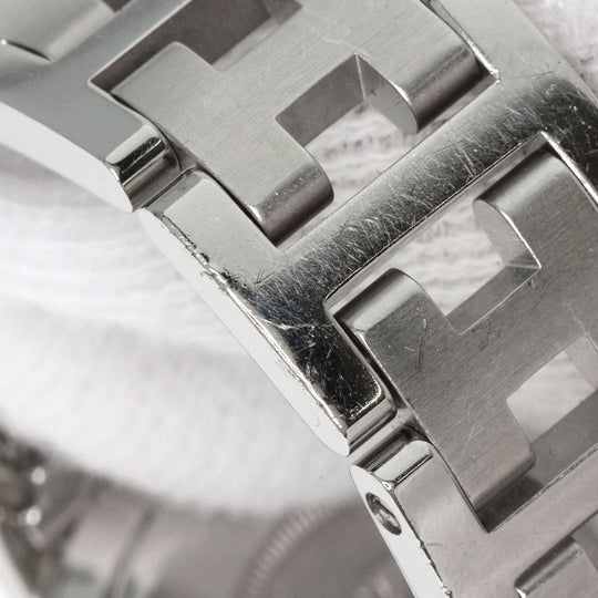 HERMES Watches Quartz CL4.210 Stainless Steel , Stainless Steel Silver Clipper new buckle white dial Women Used Authentic