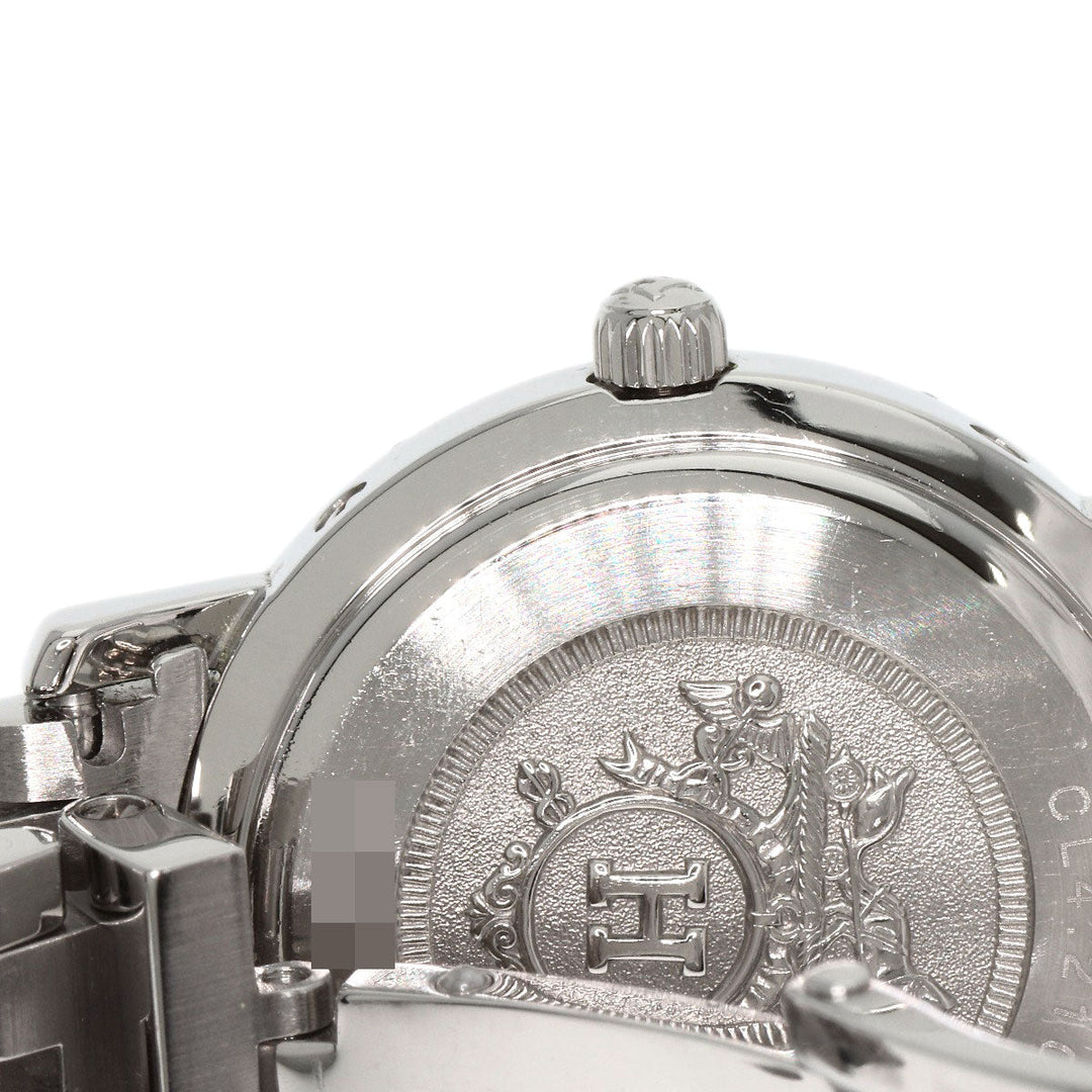 HERMES Watches Quartz CL4.210 Stainless Steel , Stainless Steel Silver Clipper new buckle white dial Women Used Authentic