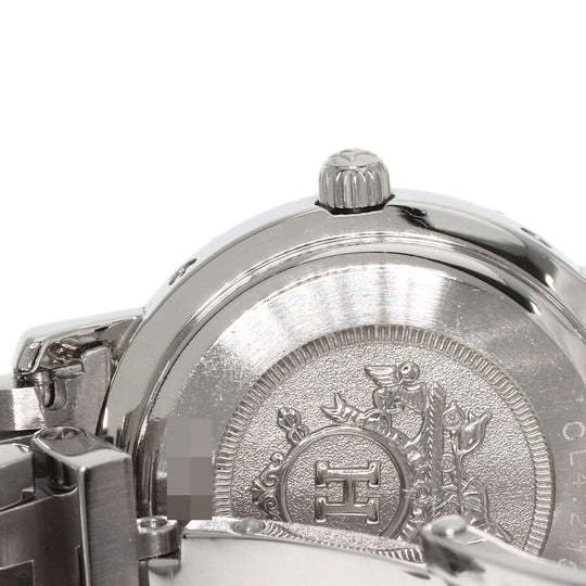 HERMES Watches Quartz CL4.210 Stainless Steel , Stainless Steel Silver Clipper new buckle white dial Women Used Authentic