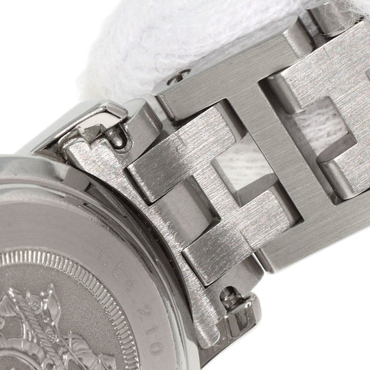 HERMES Watches Quartz CL4.210 Stainless Steel , Stainless Steel Silver Clipper new buckle white dial Women Used Authentic