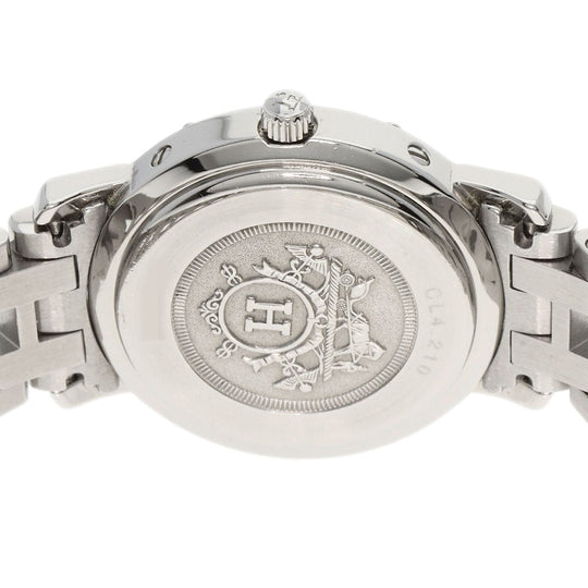 HERMES Watches Quartz CL4.210 Stainless Steel , Stainless Steel Silver Clipper new buckle white dial Women Used Authentic
