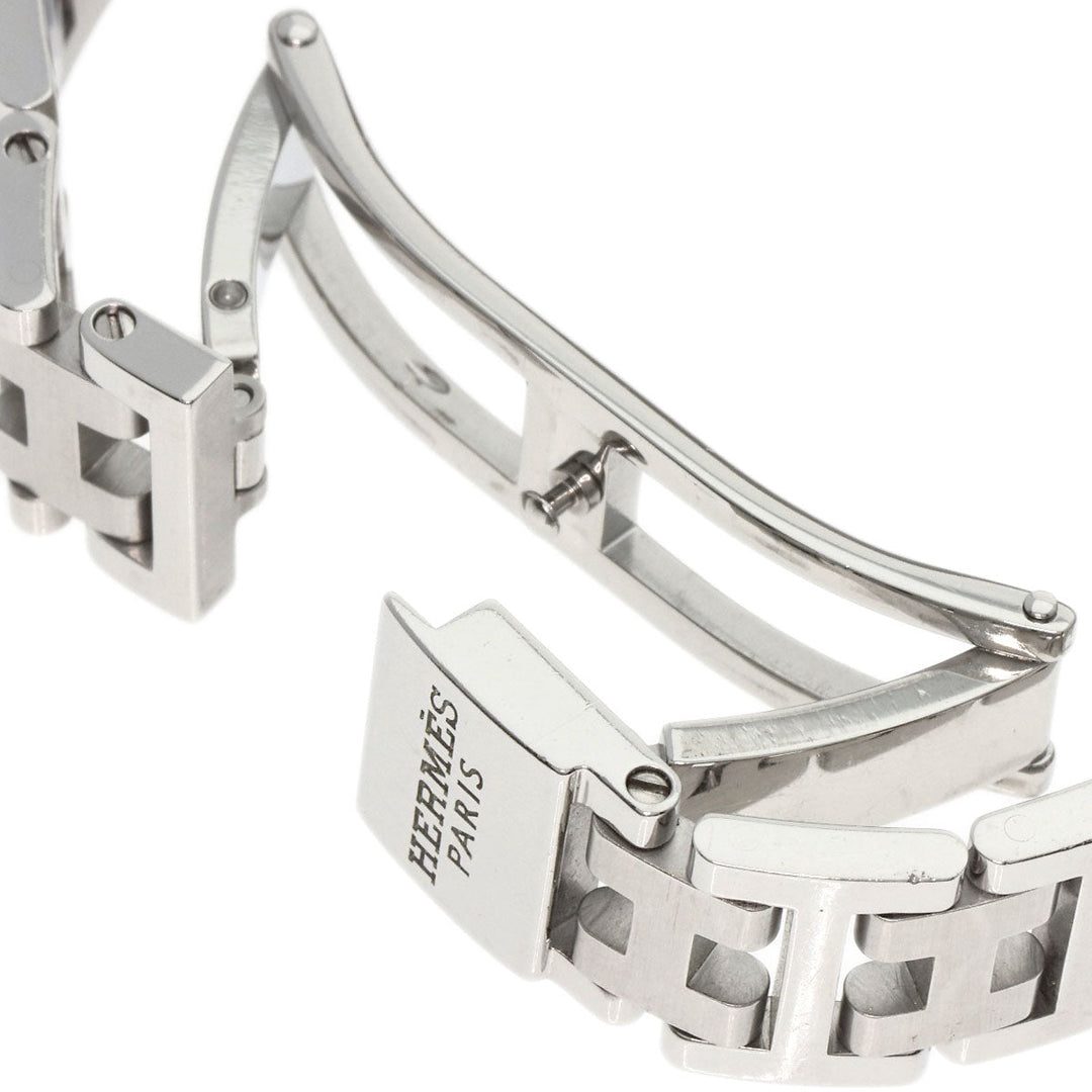 HERMES Watches Quartz CL4.210 Stainless Steel , Stainless Steel Silver Clipper new buckle white dial Women Used Authentic