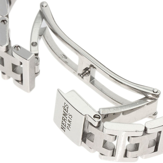 HERMES Watches Quartz CL4.210 Stainless Steel , Stainless Steel Silver Clipper new buckle white dial Women Used Authentic