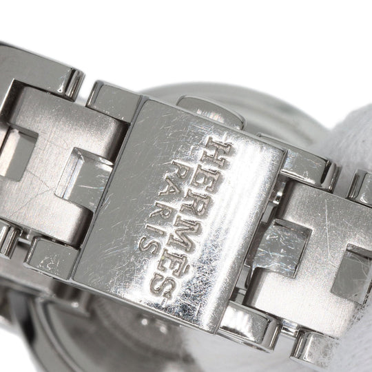 HERMES Watches Quartz CL4.210 Stainless Steel , Stainless Steel Silver Clipper new buckle white dial Women Used Authentic