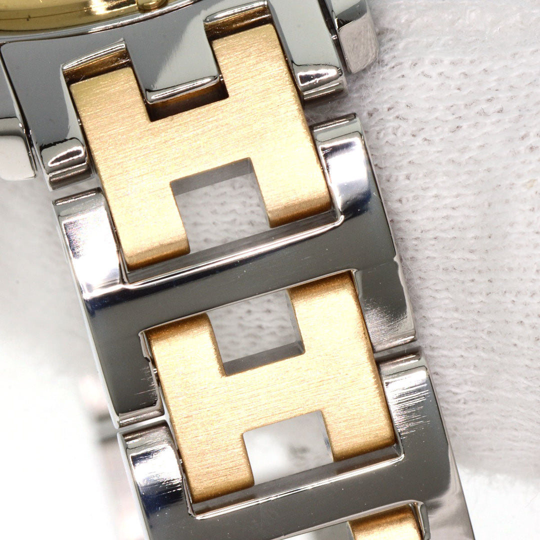 HERMES Watches Quartz CL4.220 Stainless Steel , SSxGP gold Clipper white dial Women Used Authentic
