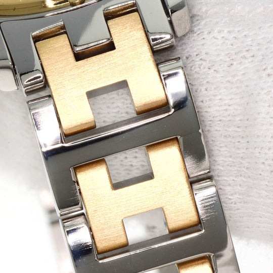 HERMES Watches Quartz CL4.220 Stainless Steel , SSxGP gold Clipper white dial Women Used Authentic